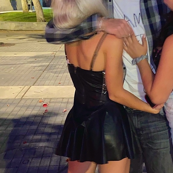 LEATHER MINI DRESS - Picture 2 of 2